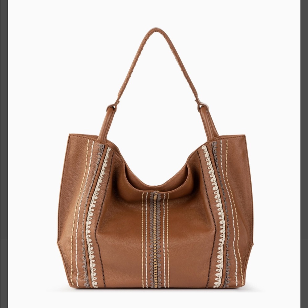 The Sak Loz Felix Large Leather Tote in Tobacco Neutral Seminyak - Gently Used